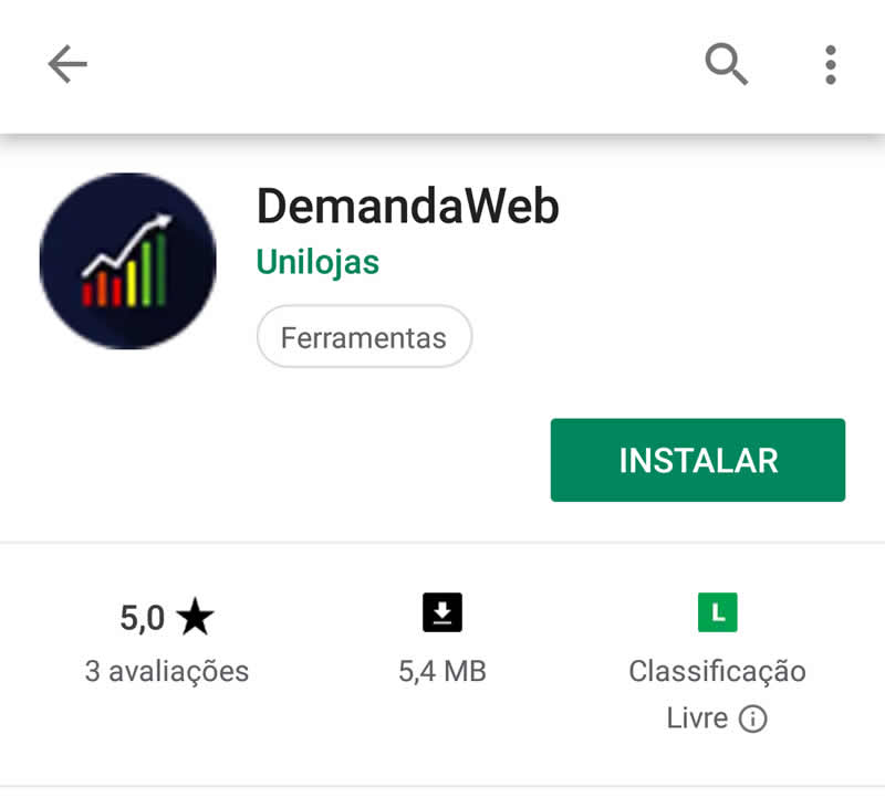 Aplicativo DemandaWeb na Play Store